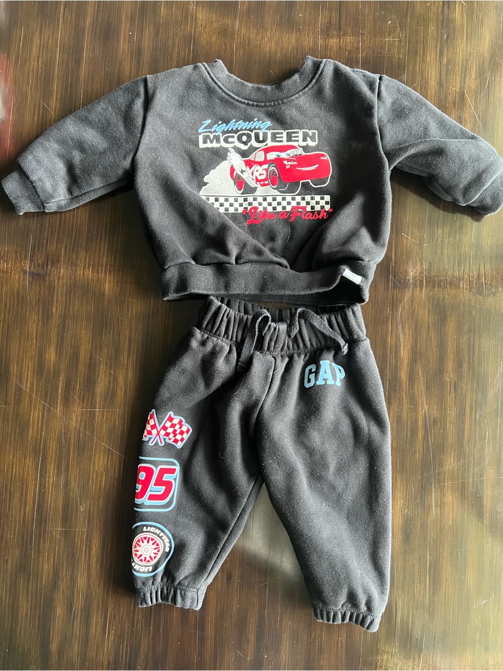 Baby GAP Black Lightning McQueen baby Sweatshirt & Joggers Set